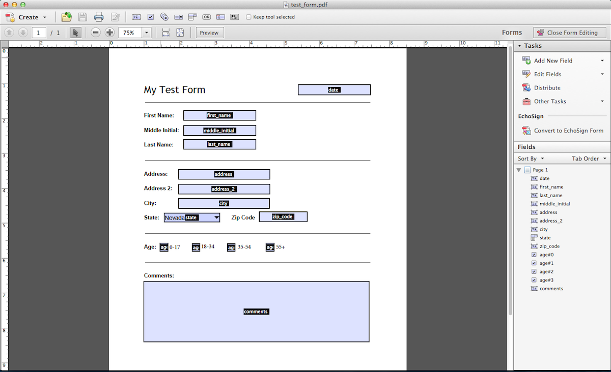 Create your PDF form using Adobe Acrobat